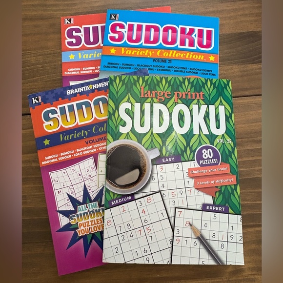 Sudoku Books - Set Of 4 Large Print - Picture 1 of 2